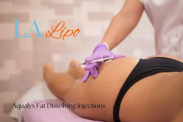 Woman having fat dissolving injections Greater London (Barnet) on thighs