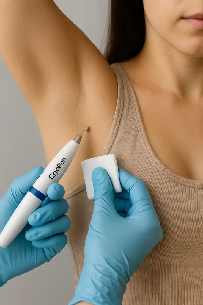 woman having cryopen to remove underarm skin tags Greater London (Barnet)